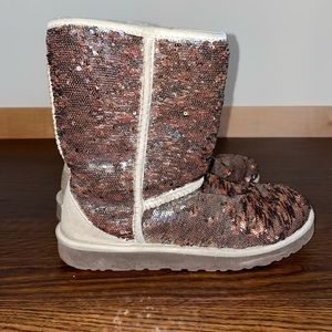 Silver/Brown Sequined Uggs